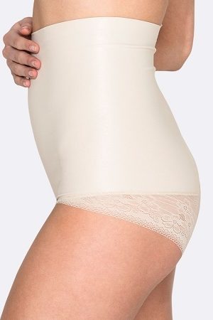 Hush Hush Essensual Smooth Lace High Waist Control Pant - Black or Beige