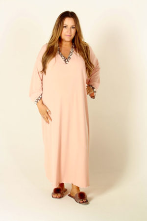 Lisas Lacies Peach Leopard Long Nightie