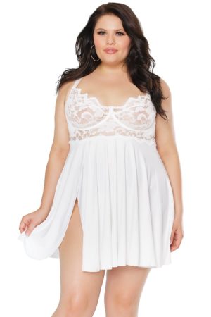 Lissy Babydoll & Thong Set - Black or White